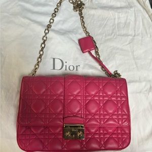 VINTAGE Christian Dior Cannage Quilted Bag in FUSCHIA